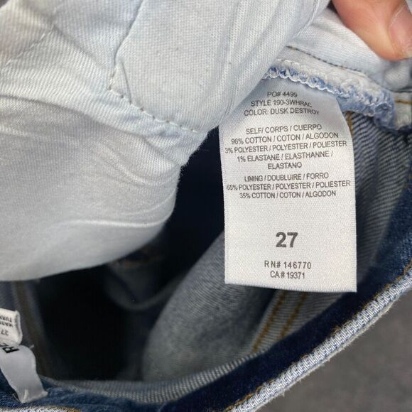 Redone 90s High Rise Ankle Crop Size 27 in Dusk Destroy Wash 190-3whrac - Picture 10 of 13